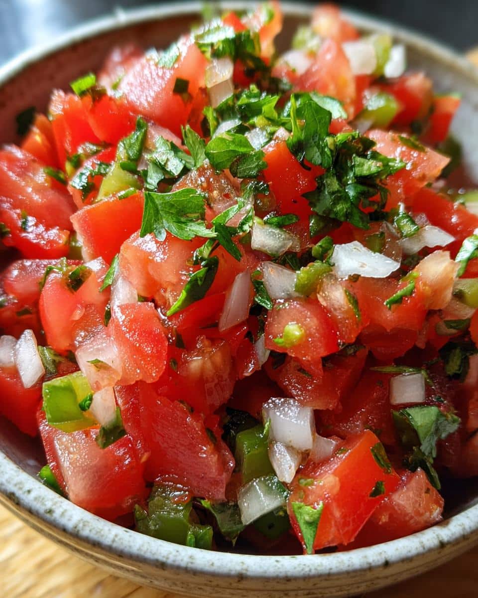 salsa recipe with fresh tomatoes - detail 2