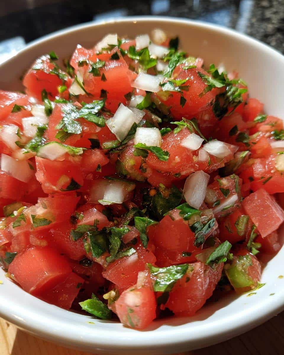 salsa recipe with fresh tomatoes - detail 3