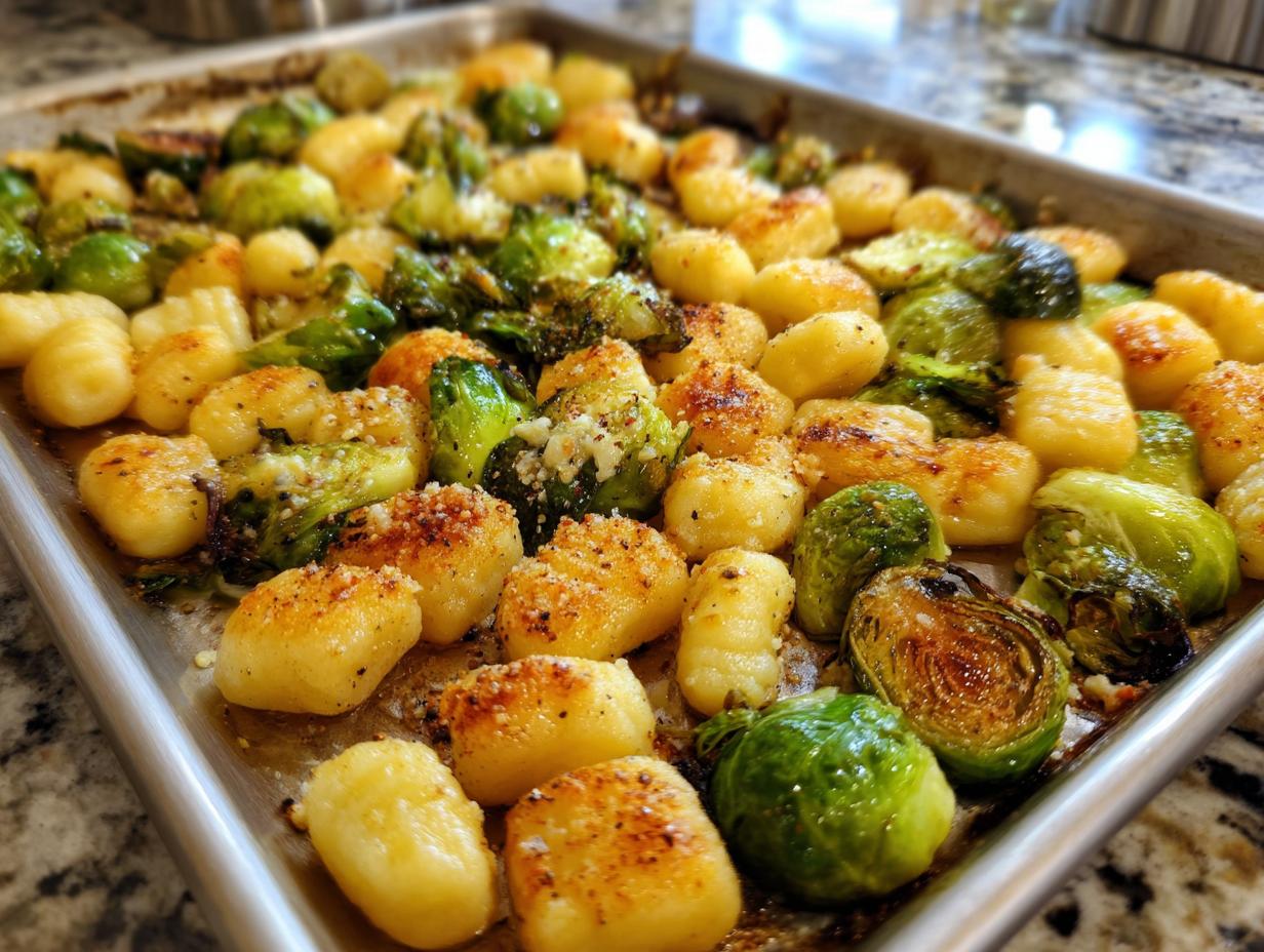Sheet Pan Gnocchi: 25 Min Holiday Hero 4 Sheet Pan Gnocchi with Brussels Sprouts (Weeknight Holiday)