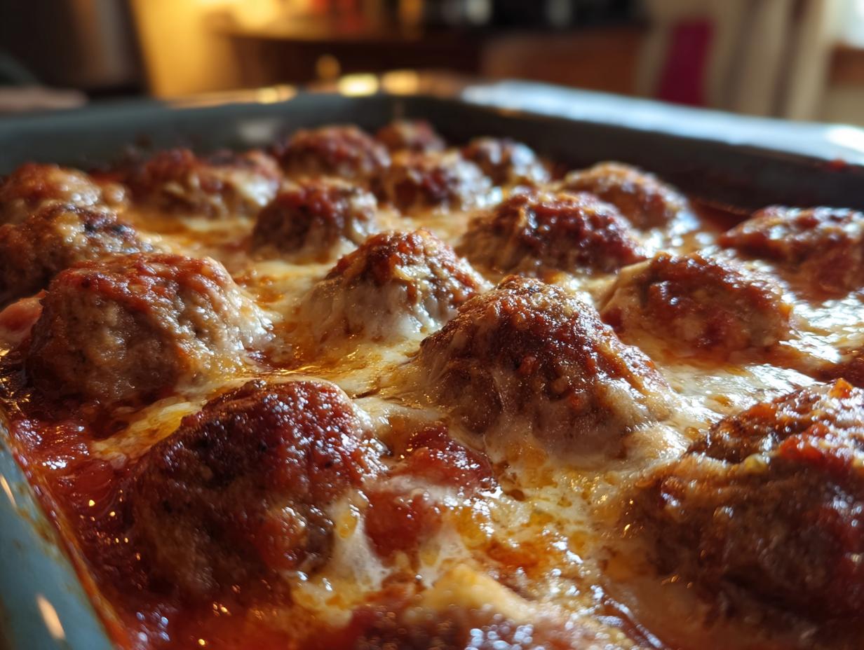 Unbelievably Easy 50-Min. Beef Meatball Marinara Bake (Mozzarella)