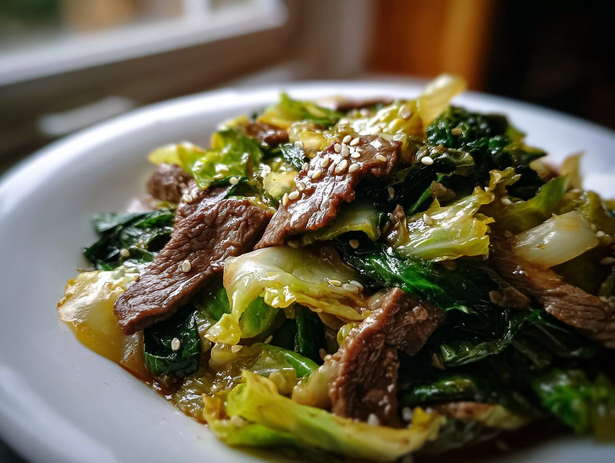 Unforgettable Beef and Cabbage Stir Fry (Garlic) in 30 Mins!