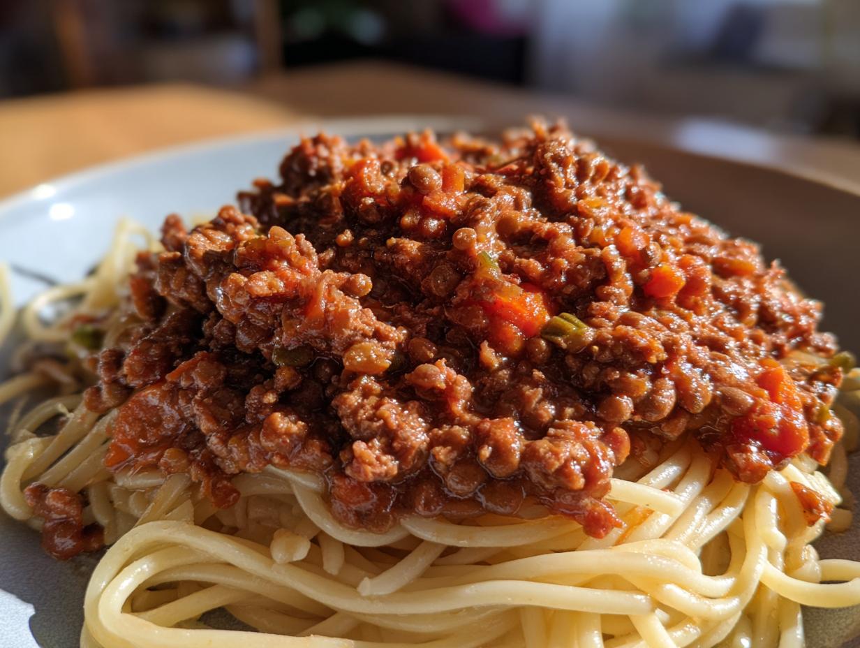 **Beef and Lentil Bolognese:** 1 Delicious Meal, 15g Fiber!