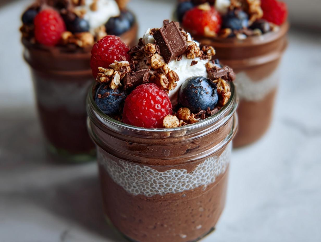 Love Chocolate? 10-Min <strong>Chocolate Chia Pudding Parfaits (Meal Prep)</strong>