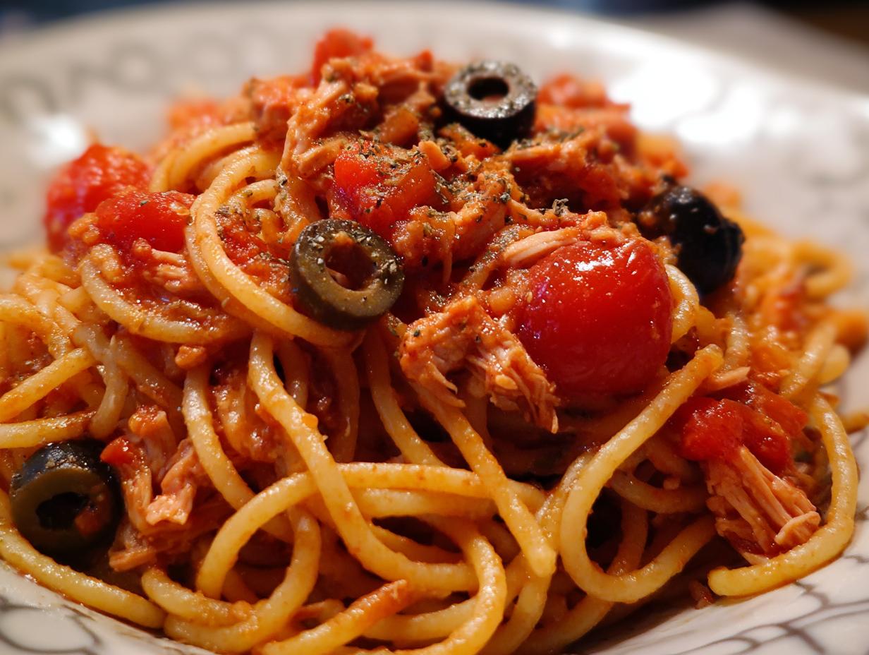 Tuna Tomato Olive Spaghetti: 30-Minute Delight!