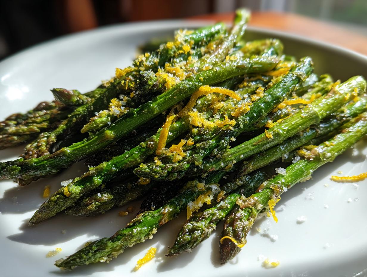 Unbelievably Good: 20-Min Roasted Asparagus With Lemon Parmesan!