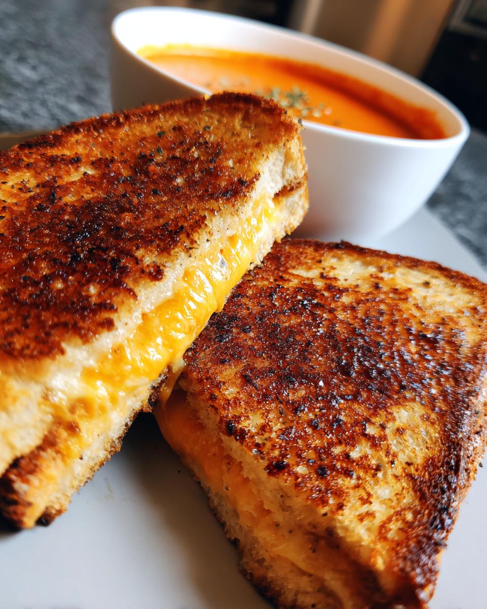 1 Perfect Grilled Cheese & Tomato Soup: 3 Step Recipe 6 grilled cheese and tomato soup | lunch - detail 1