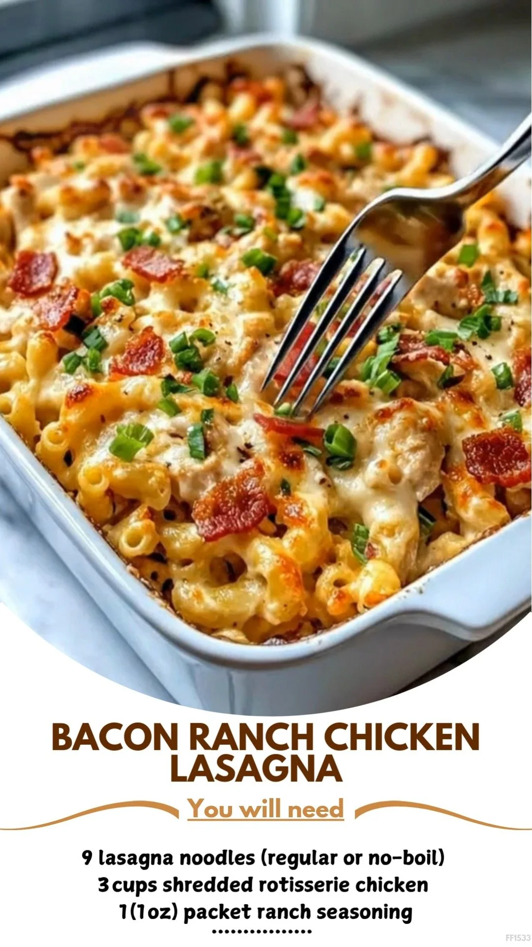 Bacon Ranch Chicken Lasagna Recipe