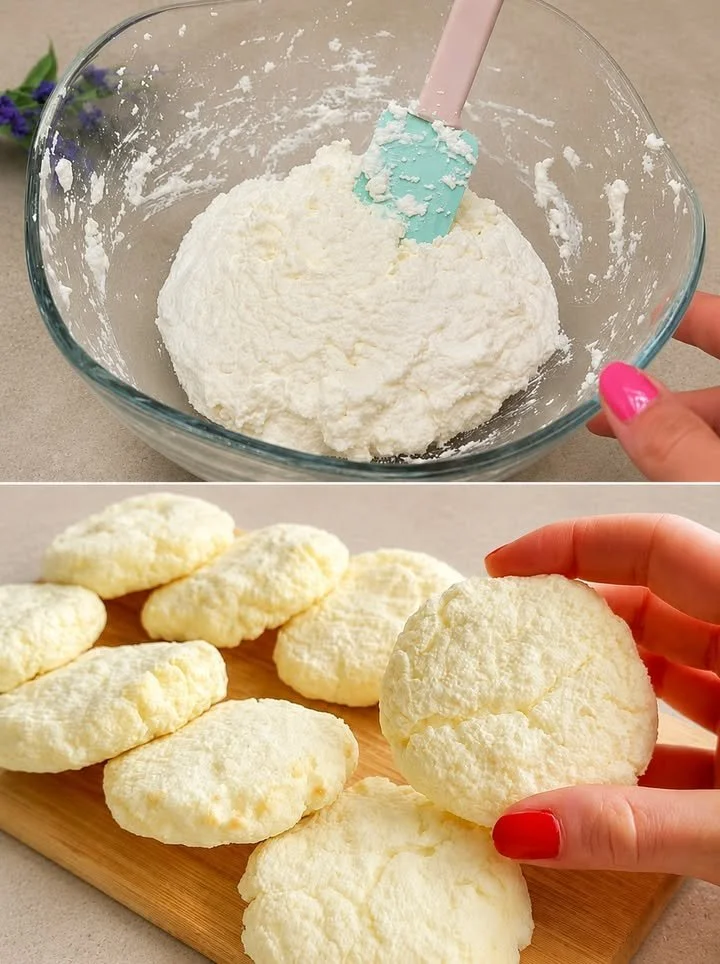 Biscotti al cocco e ricotta 1 Biscotti al cocco e ricotta appena sfornati su un piatto