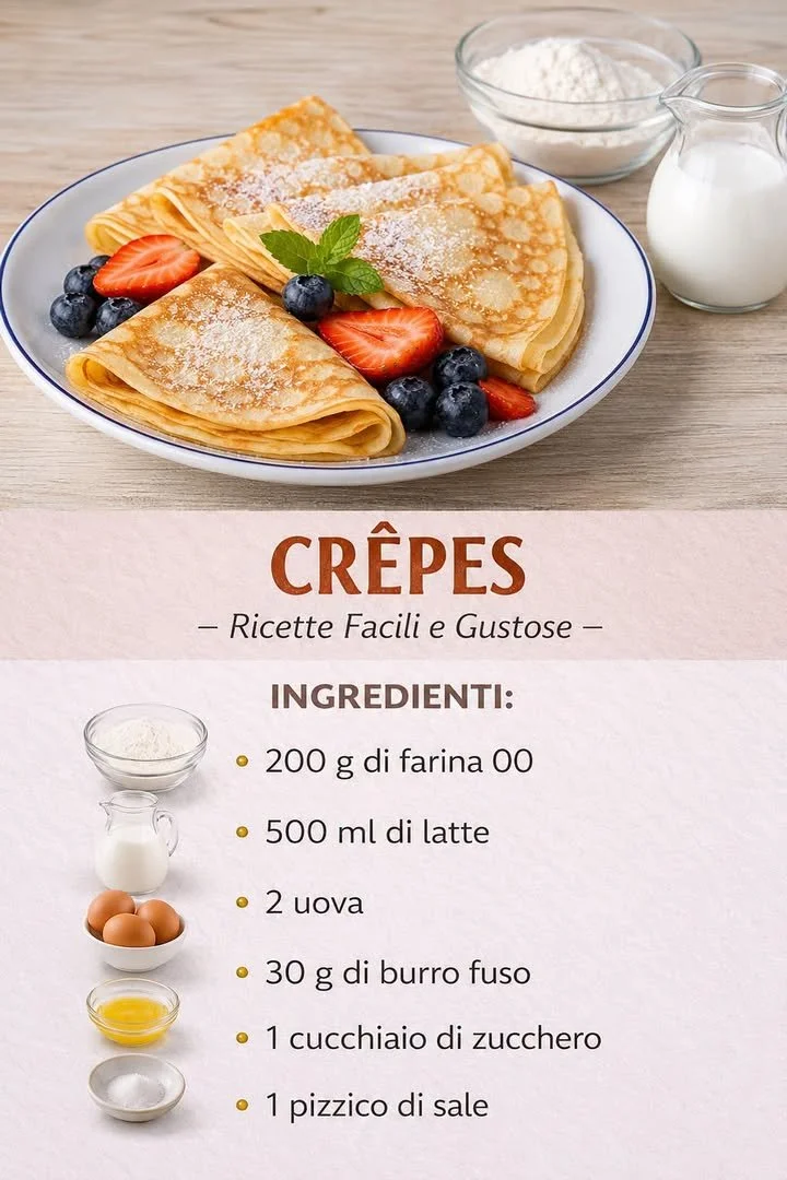 Crepes dolci ai frutti di bosco 1 Crepes dolci ai frutti di bosco glassate