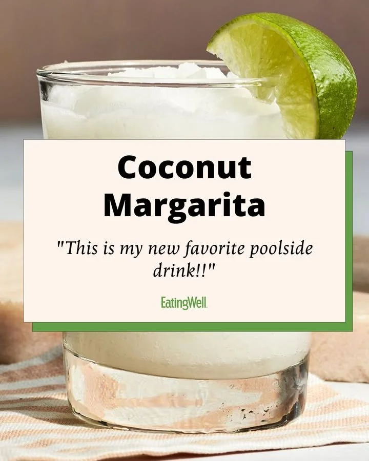 Frozen Coconut Margarita Recipe 1 Refreshing Frozen Coconut Margarita in a glass with lime garnish.