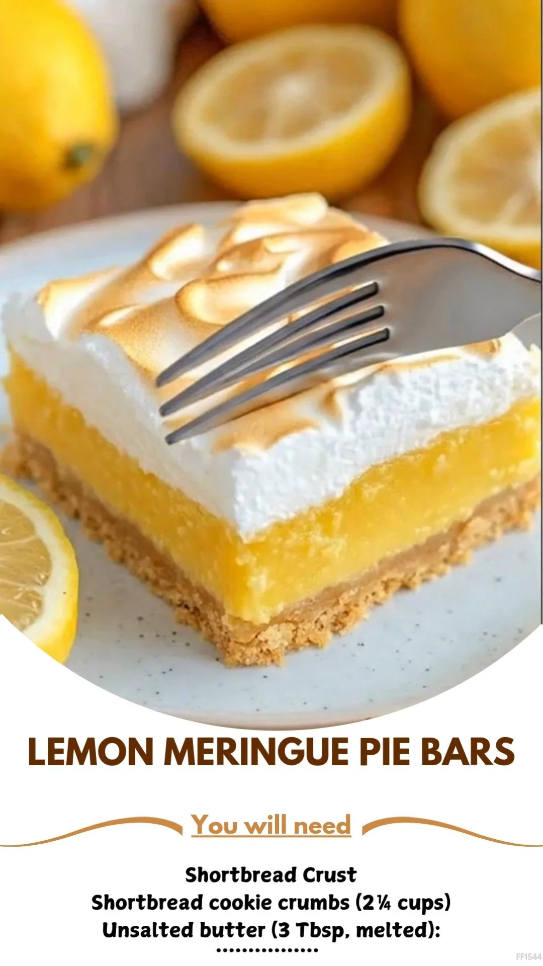Lemon Meringue Pie Bars with Shortbread Crust