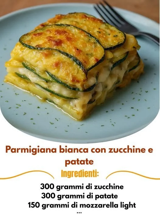 Parmigiana bianca con zucchine e patate 1 Parmigiana bianca con zucchine e patate, un piatto vegetariano ricco e saporito