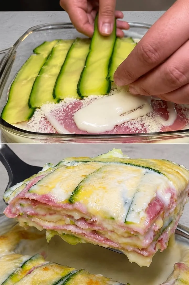 Parmigiana di Zucchine Bianche 1 Piatto di Parmigiana di Zucchine Bianche appena sfornate con formaggio fuso