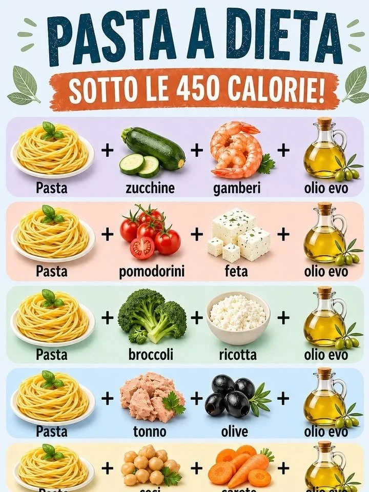 Piatti di pasta sotto le 450 calorie che saziano sul serio 1 Piatti di pasta sotto le 450 calorie facili e gustosi