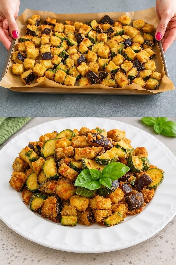 Ricetta al Forno di Melanzane e Zucchine 1 Piatto di melanzane e zucchine al forno, ricetta sana e gustosa