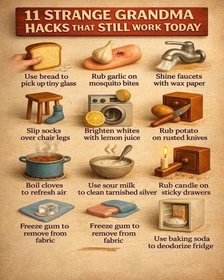 Strange Grandma Hacks That Still Work Today 1 Image showcasing various strange grandma hacks that are still useful today.