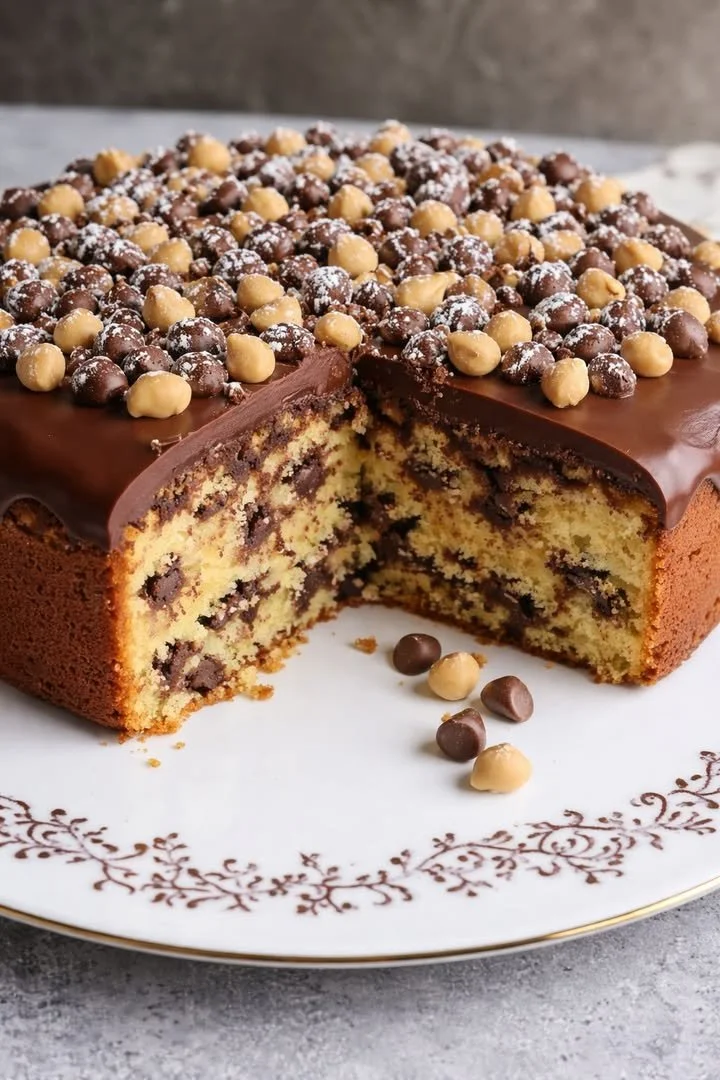 Torta alle Noci e Cioccolato 1 Fetta di Torta alle Noci e Cioccolato su un piatto decorativo