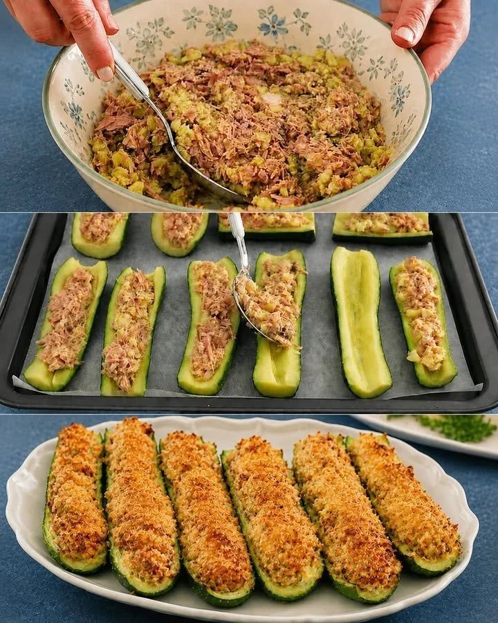 Zucchine Farcite al Forno: Ricetta Facile 1 Zucchine farcite al forno con ripieno di carne e formaggio