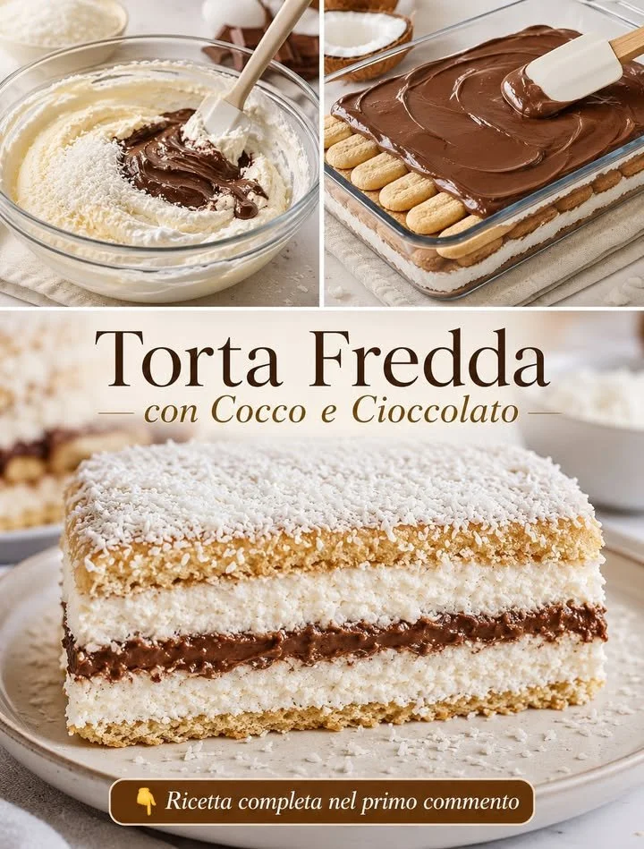 Torta fredda al cocco e cioccolato